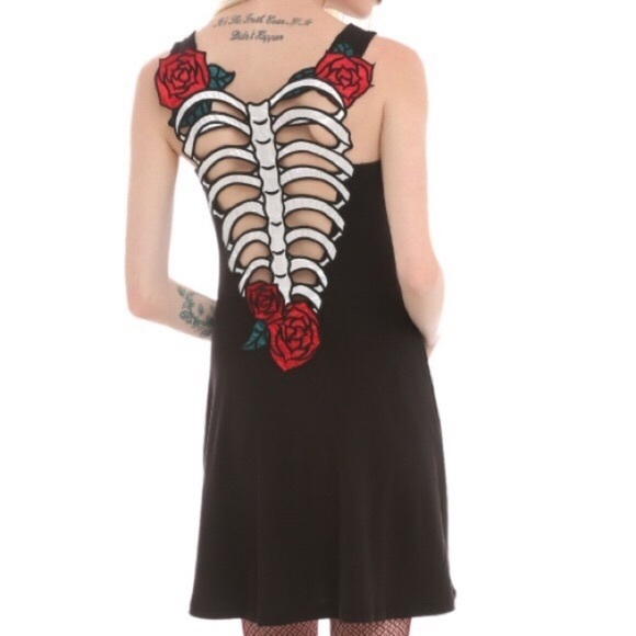 Hell Bunny Dresses & Skirts - Hell Bunny Dress with Roses and bones